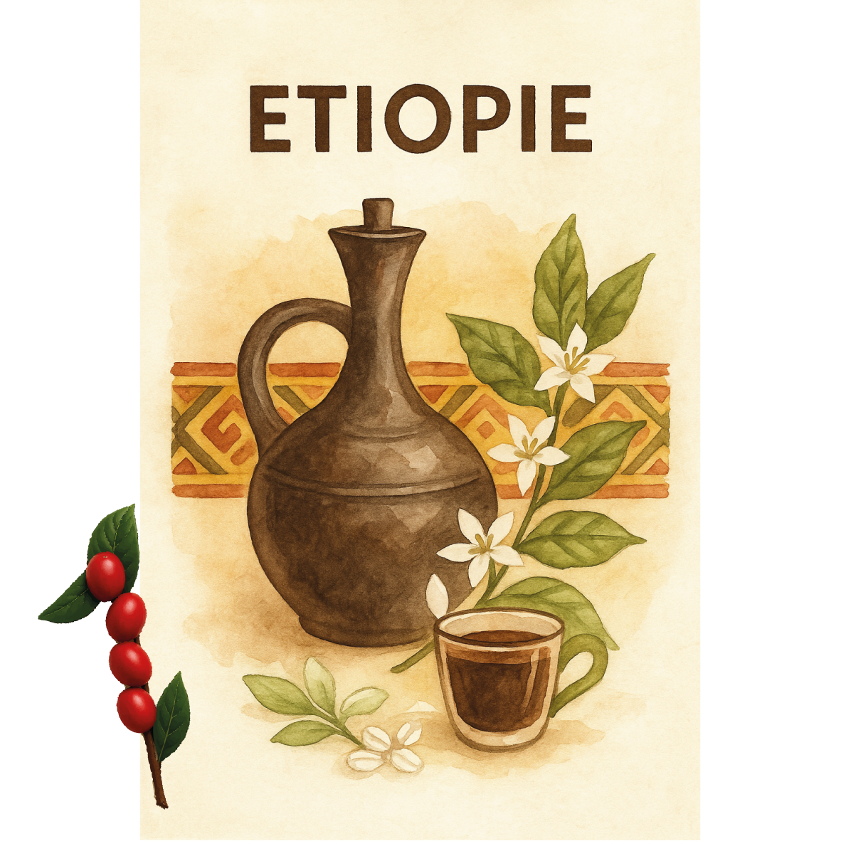 Etiopie – místo, kde se zrodila káva. V každém šálku ucítíš květy, citrusy a pradávnou tradici.